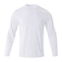 nerohusy Men Long Sleeve T Shirts Quick Dry Athletic Running Shirt Solid Color Crewneck Activewear Workout Performance Tee Shirts 2025 White,L