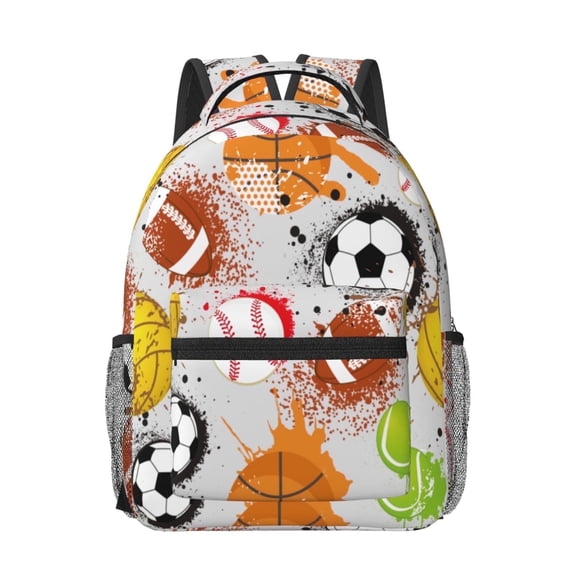 Sport Balls Kids School Backpack for Boys Girls,Travel Laptop Backpacks Book Bag Hiking Camping Daypack Age 5-10