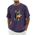 thumbnail image 2 of Tdoqot Mens Graphic T Shirts- Loose Short Sleeve Soft Casual Summer Tees Purple Size 4XL, 2 of 5