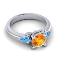 thumbnail image 3 of 2.50 Carat Round Shape Citrine & Blue Topaz Gemstone Classic 3 Stone Ring for Wedding 14K White Gold Size 9.5 by Diamond-Capitals, 3 of 8