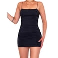 thumbnail image 4 of SUNSIOM Women Sexy Summer Sleeveless Dress Off Shoulder Low-cut Ruched Sundress, 4 of 4