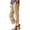 Beige, variant on Lumtrix Cropped Cotton Linen Pants Women Drawstring Straight Leg Lace Patchwork Summer Casual Beach Boho Pants Capris with Pockets Yellow 2XL