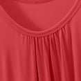 thumbnail image 3 of Aobny Women’S Pajamas Modal Plus Plain Red Sleep Shirts Sleeveless Crew Neck Short Family Matching Pajamas,XXXL, 3 of 5