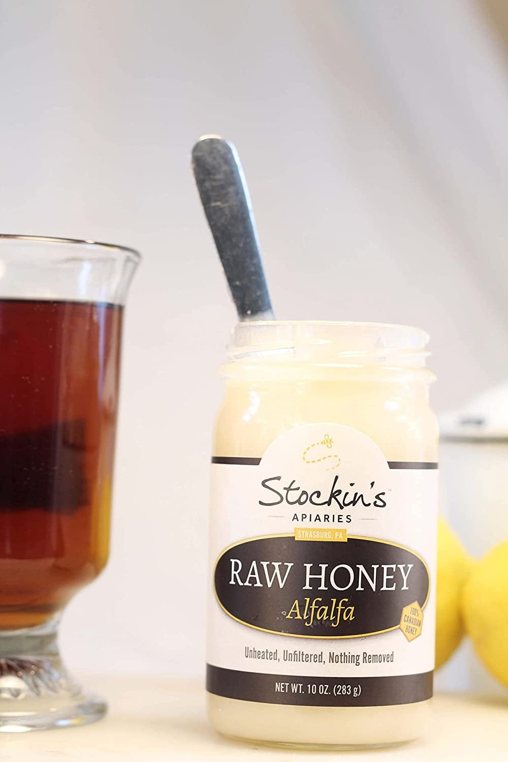 Stockin's Apiaries Raw Alfalfa Honey, Unheated, Unfiltered, & Nutritious, 17 Oz.