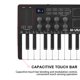 thumbnail image 3 of Controlador MIDI M-VAVE Teclado de Control MIDI de 25 teclas Mini teclado USB portátil con 8 almohadillas retroiluminadas RGB y 8 perillas, 3 of 8