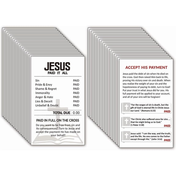 100 Pcs Prayer Cards Gospel Tracts Inspire Pocket Holy Bible Verse Cards Salvation Card Church Supplies