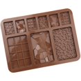 thumbnail image 1 of Juego de 5 moldes de silicona para chocolate, barritas de chocolate, barritas energéticas y proteicas caseras, 1 of 3