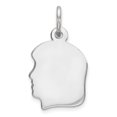 thumbnail image 1 of FB Jewels Sterling Silver Rh-plt Engraveable Girl Disc Charm Polish on Front/Back, 1 of 2