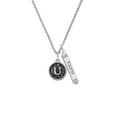 thumbnail image 2 of Delight Jewelry Silvertone Antiqued Round Seal - Initial - U - Silvertone Believe Faith Prayer Hope Bar Charm Necklace, 23", 2 of 4