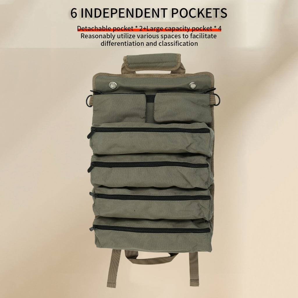 lanema Roll Up Tool Bag Tool Organizers with Detachable Pouches Tool Bag Multi Pocket