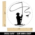 thumbnail image 2 of Fly Fishing Fisherman Casting Line Angler Self-Inking Rubber Stamp Ink Stamper - Black Ink - Mini 1/2 Inch, 2 of 7