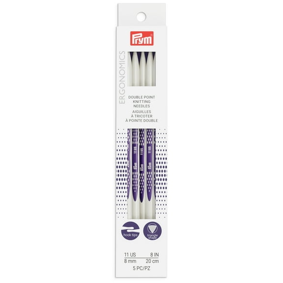 Prym Ergonomic 8" Double Point Knitting Needles, US 11 (8mm)