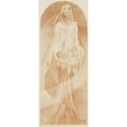 thumbnail image 2 of Alphonse Mucha 9x18 Gold Ornate Wood Frame and Double Matted Museum Art Print Titled - Evocation (circa 1897), 2 of 4