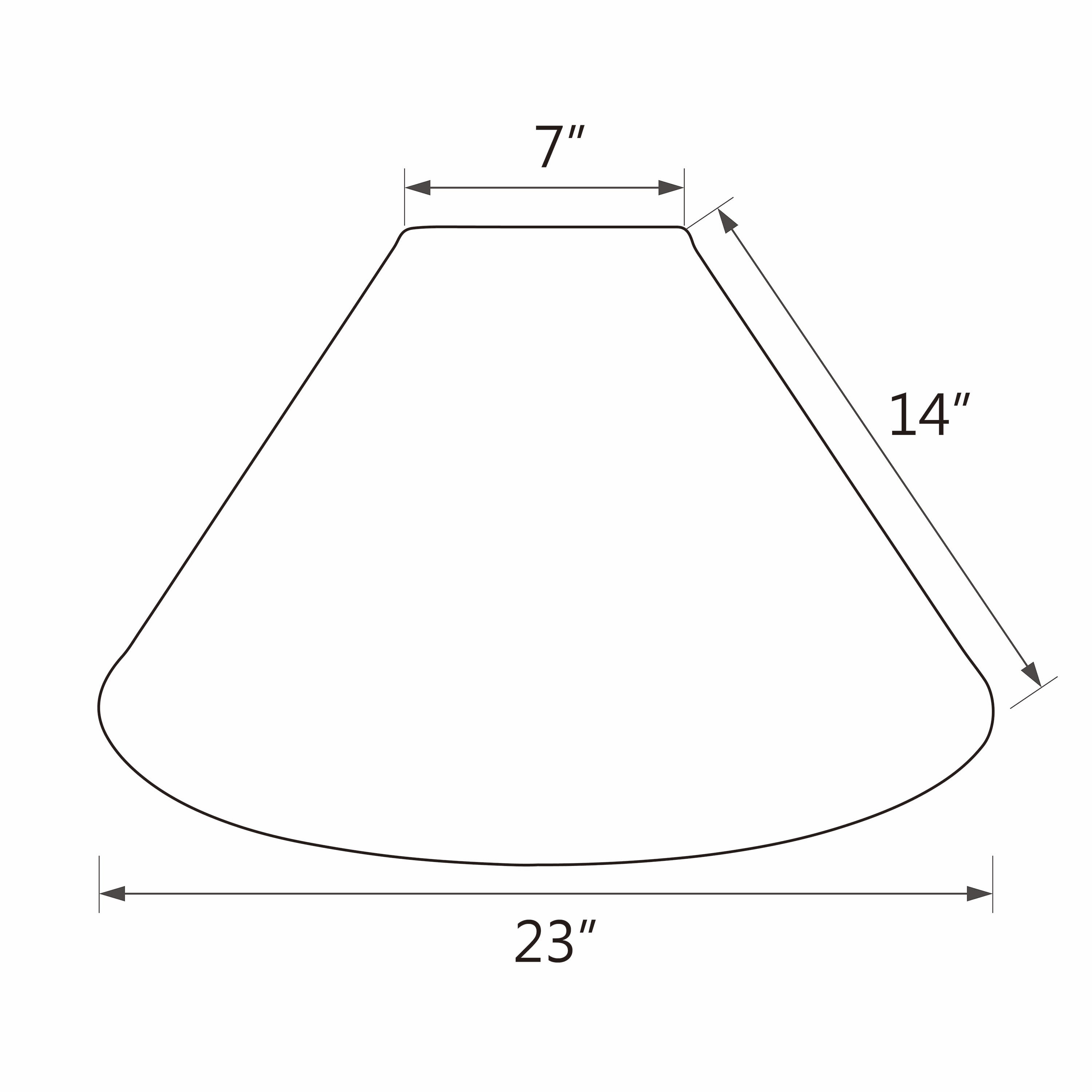 Aspen Creative 32592 Transitional Hardback Empire Shaped Spider Construction Lamp Shade in Grey, 23" wide (7" x 23" x 14")