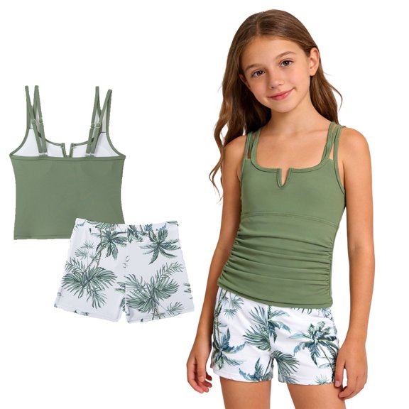 Kids Swimsuits Swimsuit With Shorts 2 Piece Teen Bikini Girls Size 7-8 Years Bathing Suit