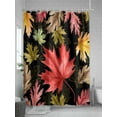 thumbnail image 5 of Fsddascl Fall Maple Leaf Shower Curtain Set - Standard 72" x 72" Washable Bathtub Curtain with 12 Hooks, Thanksgiving Botanical Leaves Black Waterproof Fabric Stall Shower Curtains for Bathroom, 5 of 6