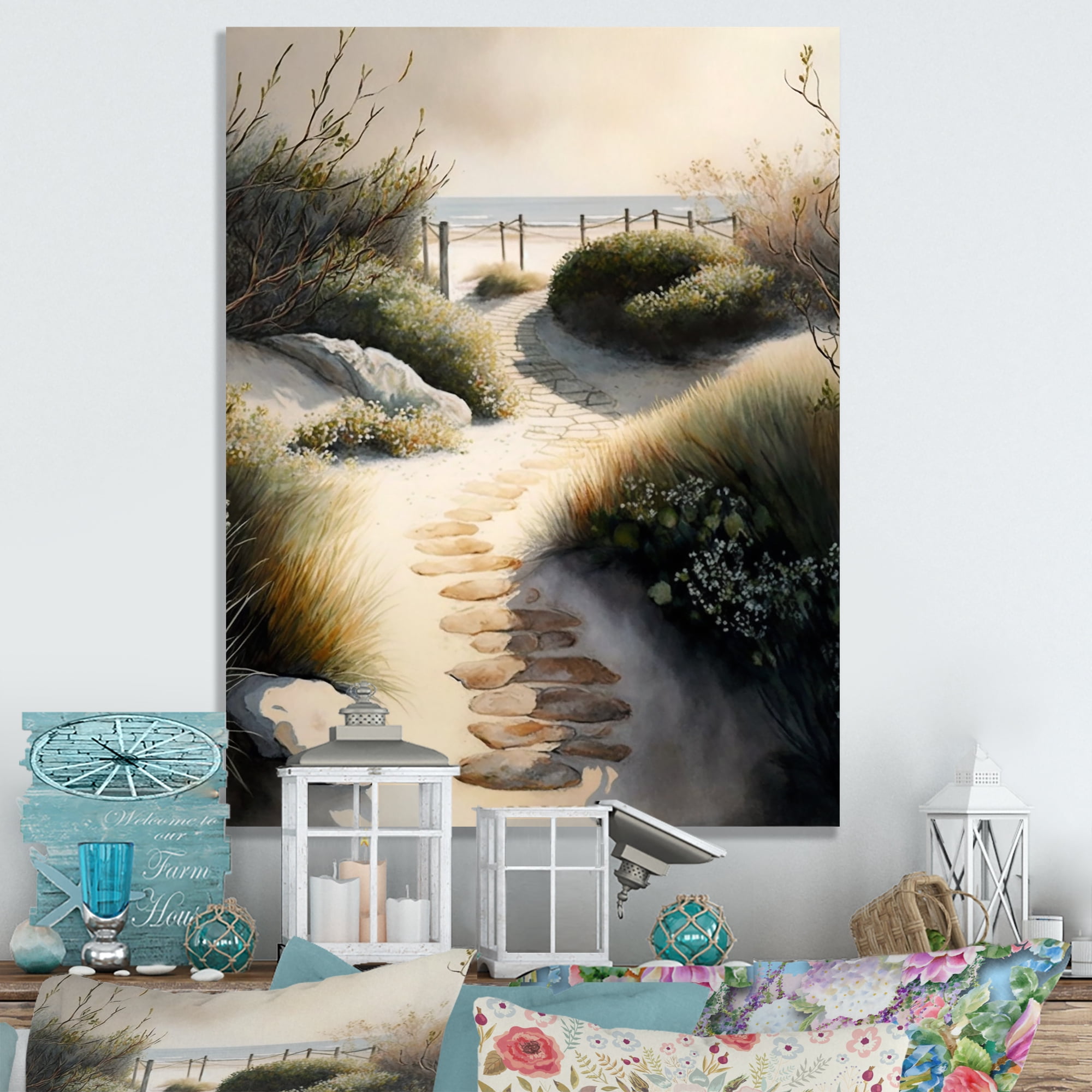 Designart Path To The Beach I Canvas Wall Art