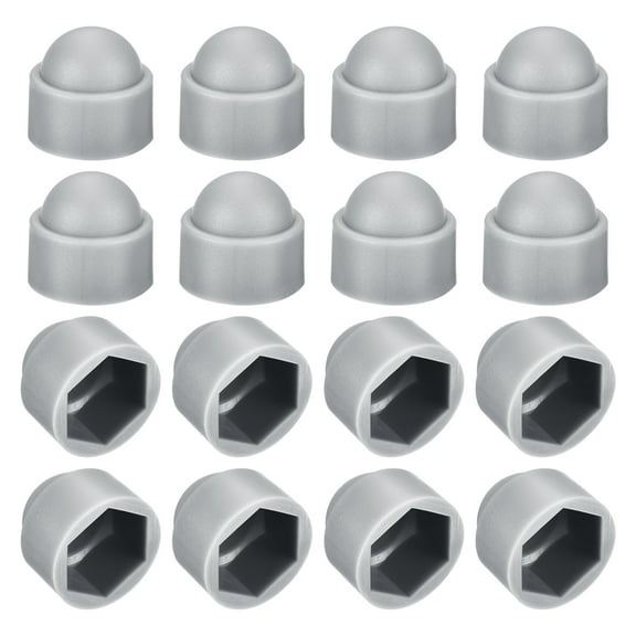 Uxcell 50pack Hex Nut Cover, M12 Grey Plastic Dome Nut Protection Cap Hex Bolt Nut Covers for Hexagon Screws, Bolts