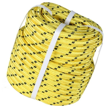 1/2" 100 FT Polyester Nylon Pulling Rope, High Force Polyester Load 5400LBS Sailing Rope Abrasion Resistant UV Resist for Camping Swings Arborist Gardening Marine Yellow