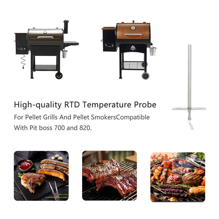FCCUM Replacement RTD Temperature Probe Sensor for Most Pit Boss 700& 820 Series Wood Pellet Smoker Grills, RTD High-Temperature Meat Barbecue Probe Sensor