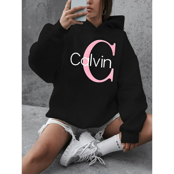 [Everyday Comfort] Women'S  " Graphic Hoodie - Casual Long Sleeve Pullover with Pockets, Fall/Winter Collection, Oversized Hoodi