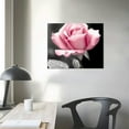 thumbnail image 3 of COMIO Pink Rose Flower Decor Wall Art Floral Paintings Prints Black and White Canvas Decoration for Bathroom Bedroom, 3 of 4