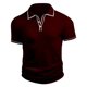 thumbnail image 4 of Camisas Casuales de Manga Corta de los Hombres de 3 Botones con Collar de Solapa, Blusa de Verano Transpirable, 4 of 8