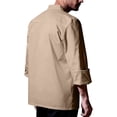 thumbnail image 4 of Unisex Chef Jacket, Long Sleeve Water Resistant Kitchen Uniform with Buttons for Chefs Bakers Restaurant Staff Durable Comfortable,Khaki M, 4 of 4