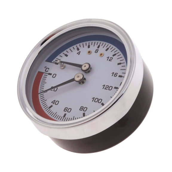 lanema Thermal Pressure Gauge 0-16Bar 0-120℃ Stainless Steel Boiler Thermo-manometer