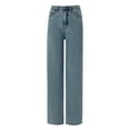 thumbnail image 4 of Women's Low Rise Baggy Jeans - Loose Fit Boyfriend Straight Wide Leg Stretch Denim Pants, 4 of 5