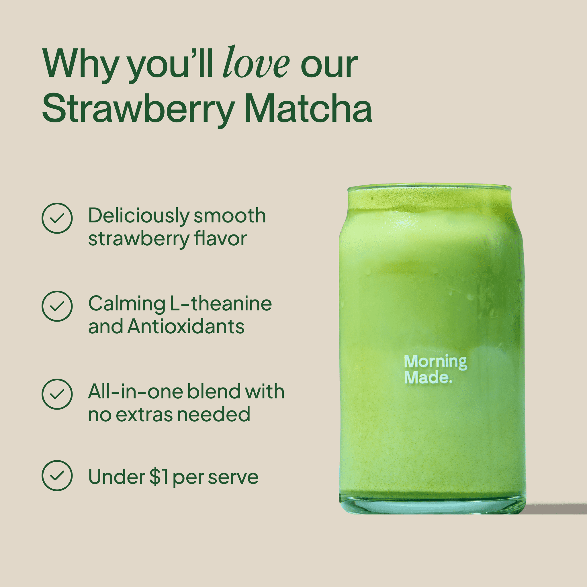 (12 pack) Morning Made Ceremonial Grade Organic Matcha Latte Powder, Strawberry, 10 Pack (0.18oz ea)