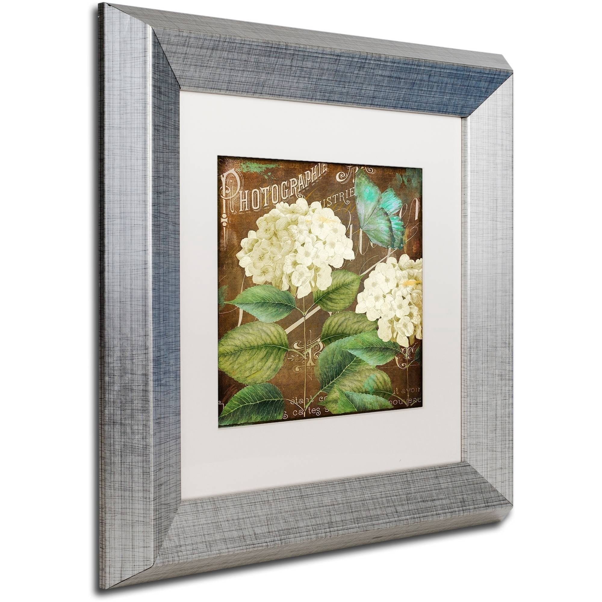 Trademark Fine Art "Alabaster Hydrangea" Canvas Art by Color Bakery White Matte, Silver Frame