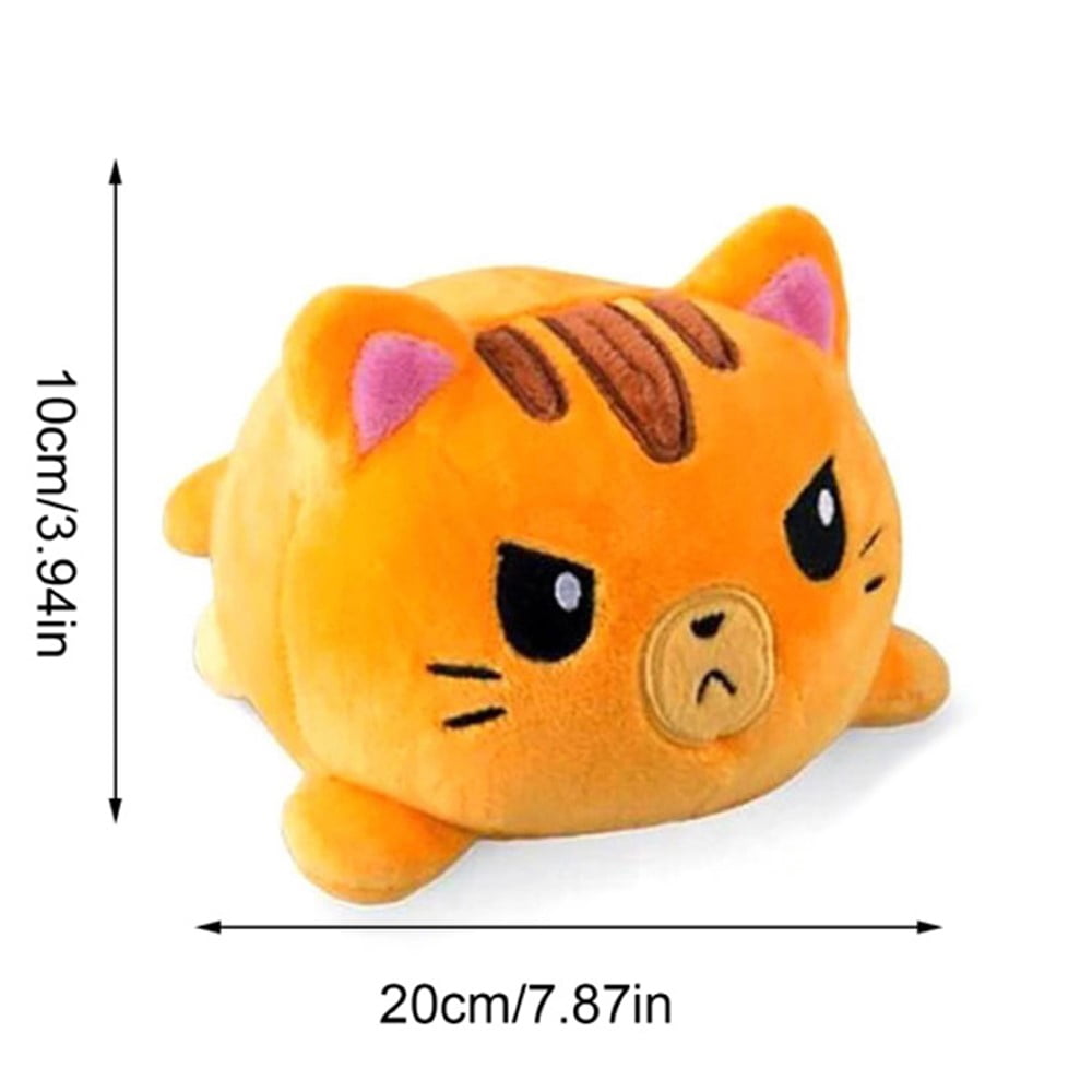 Reversible Cat Kids Soft Gift Plushie Animal Orange/Black Plush Toy 