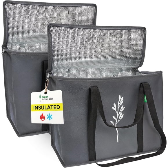 Bolsas Térmicas para Compras Green Bulldog Paquete de 2 Gris 16x9x13 cm