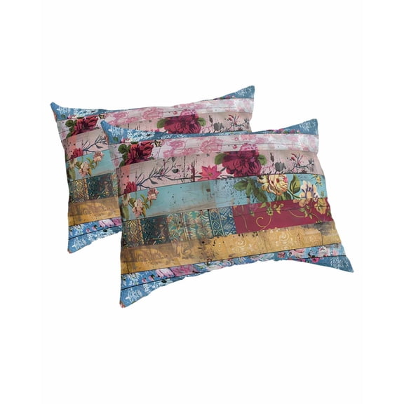 Vintage Floral Pillow Covers King Size 2 Pack, Farmhouse Botanical Flowers Soft Bed Throw Pillowcases Breathable Cooling Long Lumbar Body Pillow Sham Cover for Bed Sofa 20''x36''