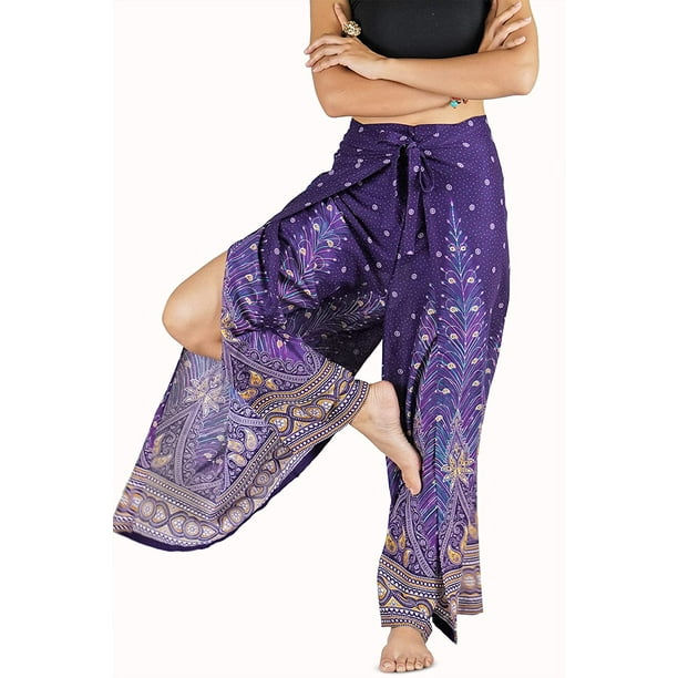 Buy PROYOG Women Loose Wine Yoga Harem Pants, Broad Waistband, Pockets in  Organic Cotton (X-Large, Wine) at