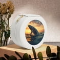 thumbnail image 6 of Naloa Sunset Ocean Whale Round Jewelry Box, Travel Jewelry Organizer, 3.9 x 3.9 x 2in Jewelry Storage Box for Women-White, 6 of 7