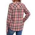 thumbnail image 5 of Fantaslook Womens Plaid Shirts Flannel Button Down Shirts Business Casual Long Sleeve Tops Dressy V Neck Blouses, 5 of 9