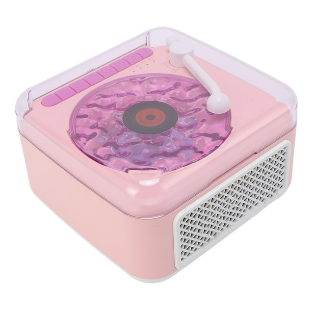 Wireless Speaker, Small Record Player Night Light USB Rechargeable Desktop Wave Speaker for Bedroom Party