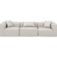 thumbnail image 4 of Meridian Furniture Cube Cream Vegan Leather 3-Pc. Modular Sofa, 4 of 9