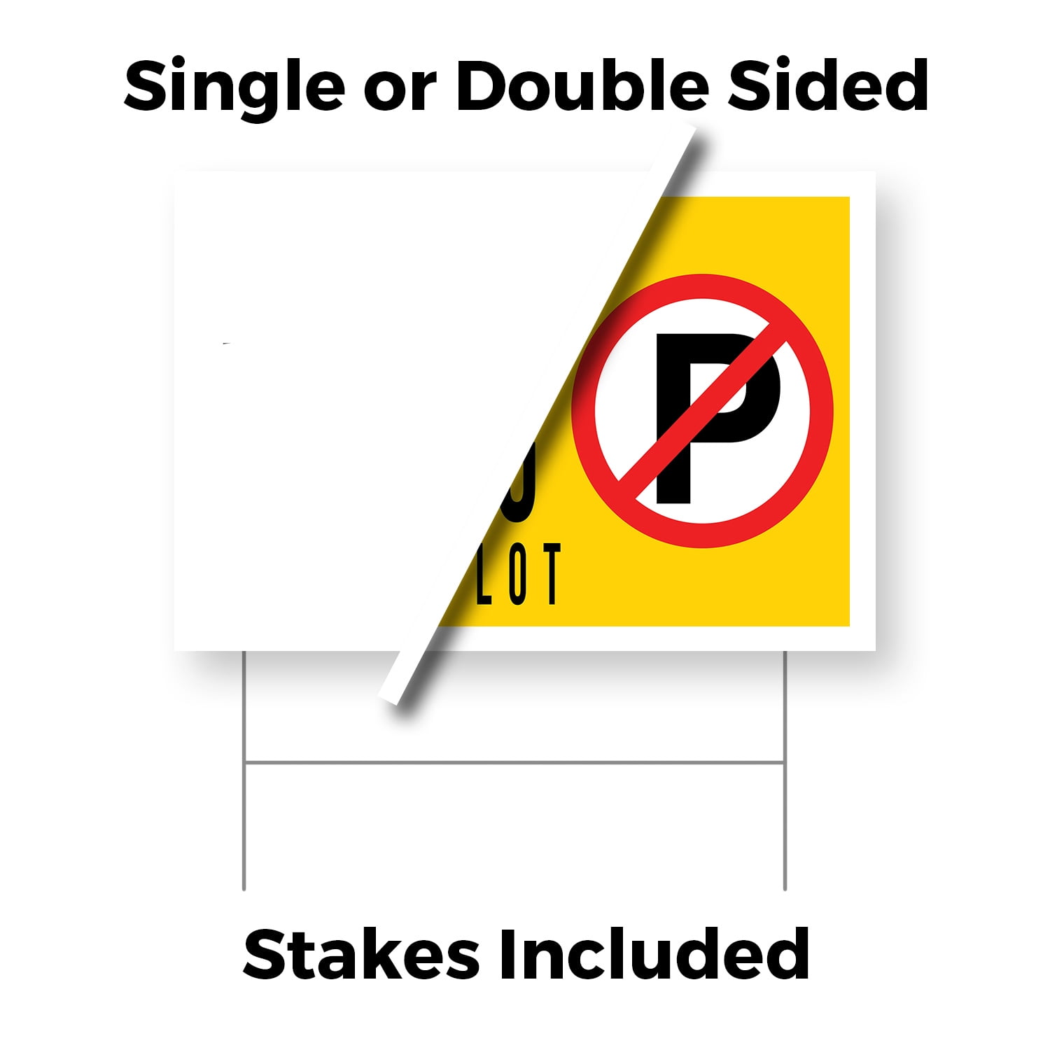 No Public Parking Private Lot Yard Sign 12 Inch x 16 Inch Single Sided Weatherproof Heavy-Duty Plastic with Stake | Clear Directions, Property Management, Outdoor Use | Made in USA