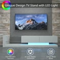 thumbnail image 3 of TV Console Table with Storage Cabinets, RGB LED TV Stand with 31 Modes & Remote Control, Modern Entertainment Center for 75 inch TV, White, 3 of 8