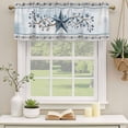 thumbnail image 2 of Country Star Blue Curtain Valances for Windows, Kitchen Valance Window Treatments Panel 2 Pack, Farmhouse Vintage Branches Wooden Rod Pocket Short Curtains for Bathroom Bedroom 60 x 18 Inch, 2 of 8