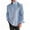 Sky Blue-02, variant on Rvwovn Men's Loose Fit Mandarin Collar Shirt - Casual Striped Half-Placket Long Sleeve Blouse