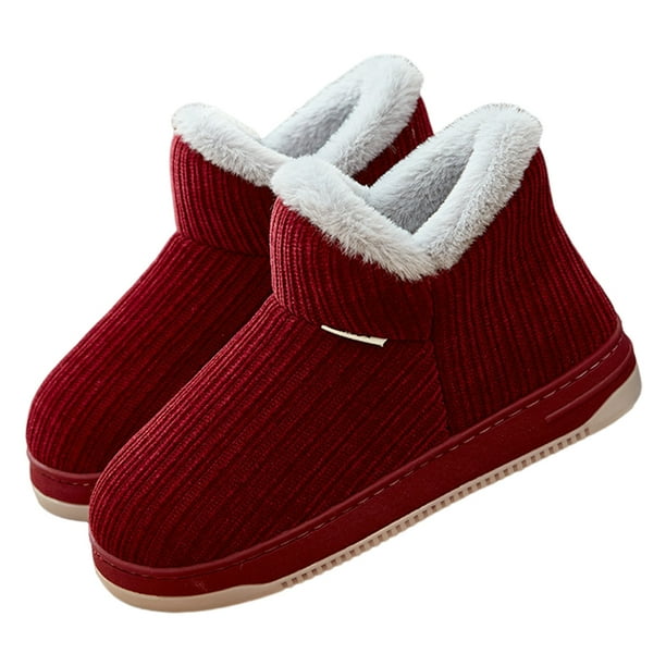 Zapatos Casa Tipo para Mujer Y Hombre Forro Felpa Cómodos Interiores Exteriores