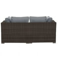 thumbnail image 3 of Poundex Furntiure Wicker-Fabric Outdoor Loveseat-Ottoman Three piece in Gray, 3 of 5