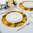 thumbnail image 5 of IAUYY Set of 1 Round Placemats for Dining Tables Heat-Resistant and Wear-Resistant DIY Printing Design Table Placemats，Applicable for Christmas Bright Yellow Color Of The Petals, 5 of 6