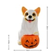 thumbnail image 2 of Halloween Decor Ghost Dog Figurine with Pumpkin Candy Bowl, Orangide Candy Bowl Statue, Halloween Trick‑or‑Treat Resin Candy Holder, Spooky Puppy Ghost Statue for Indoor Tabletop Decor, 2 of 6