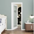 thumbnail image 2 of 26" x 80" Interior Bathroom Frosted Glass Door Slab Solid Manufactured Wood Prime Standard Door Without Hardware Kit, 2 of 7