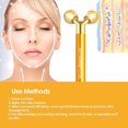 thumbnail image 2 of 2-en-1 Beauty Bar 24k Golden Face Massager, T Shape y 3d Roller Facial Massager Herramientas para el cuidado de la piel. Afortunado Sencillez, 2 of 5